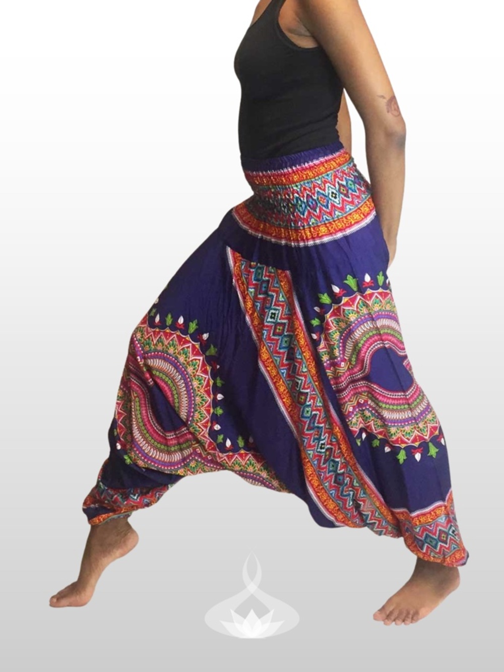 Dashiki Harem Pants  Convert to Jumpsuit  | Light and Fluid